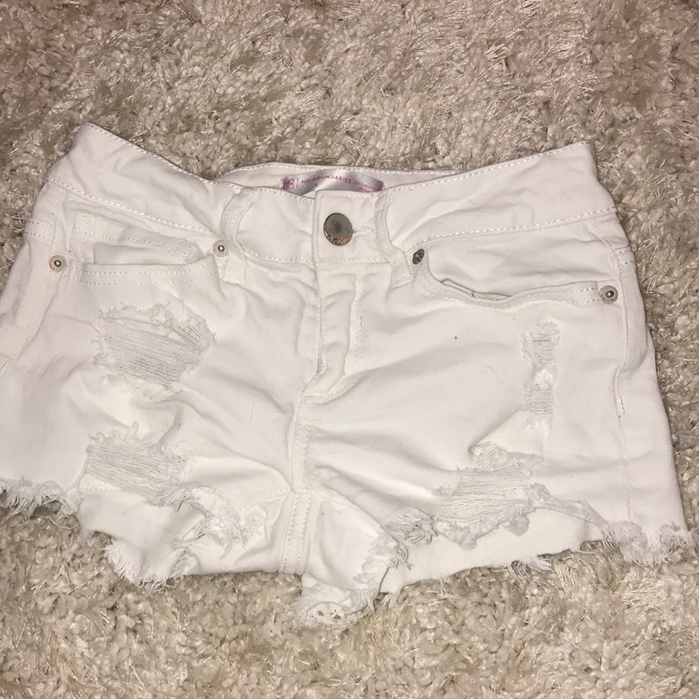 White jean shorts